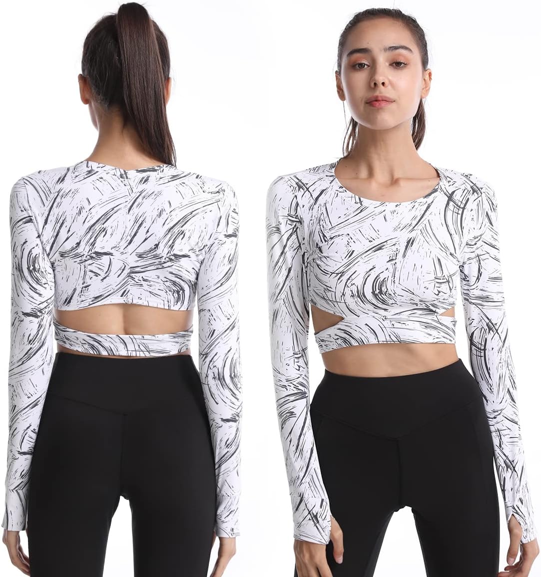 Long Sleeve Crop Tops for Women Athletic Crop Tops for Women Crop Tops for Women Long Sleeve Crop Top for Yoga Gym Dancing