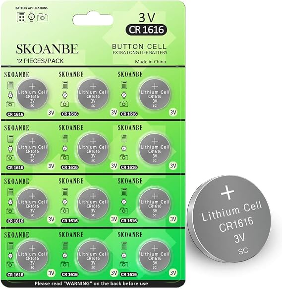 SKOANBE CR1616 1616 3V Lithium Battery-12PCS