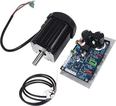 RATTMMOTOR Lathe Machine Spindle Motor Kit, DC Brushless Lathe Spindle Motor 4000RPM with Mini Lathe Main Control Board Controller Card for CJ 0618 Machine Part (750W 110V)