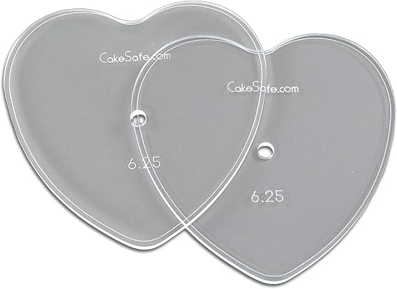CAKESAFE 2-6.25 Heart Shaped Clear 14 Acrylic Disks Perfect Icing Tool to Smooth the Buttercream on Your Cakes