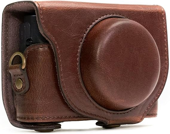 MegaGear Sony Cyber-shot DSC-RX100 VI, DSC-RX100 V, DSC-RX100 IV, DSC-RX100 III Ever Readyエヴァーレディー レザー カメラ ケース ストラップ付き