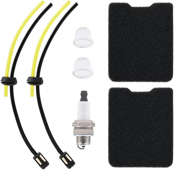 FitBest 531004430 Air Filter Fuel Line Kit with Primer Bulb For Husqvarna 145BT 155BT 145BF Leaf Blowers