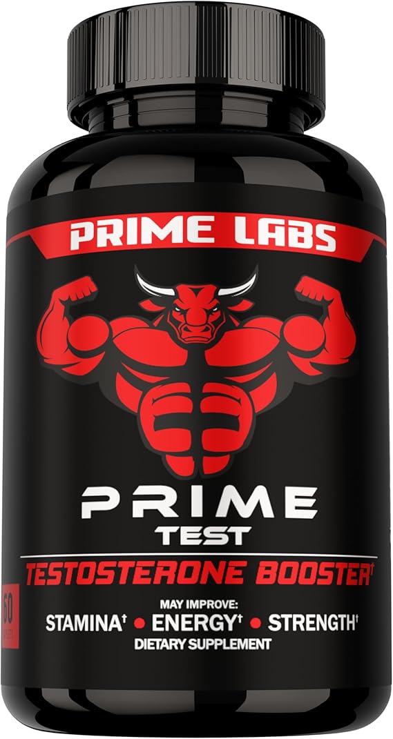 Prime Labs - Mens Testosterone Booster - Stamina, Endurance, Strength Booster - 60 Caplets