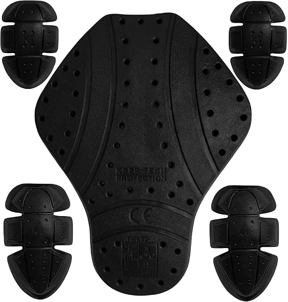 CE-1 Approve Protective Pad Set, Pack of 5 CE Level 1 Certified Armor Pads, Level 1 Approved Back, Shoulder and Elbow Protectors for Women and Men Motorcycle Jackets.