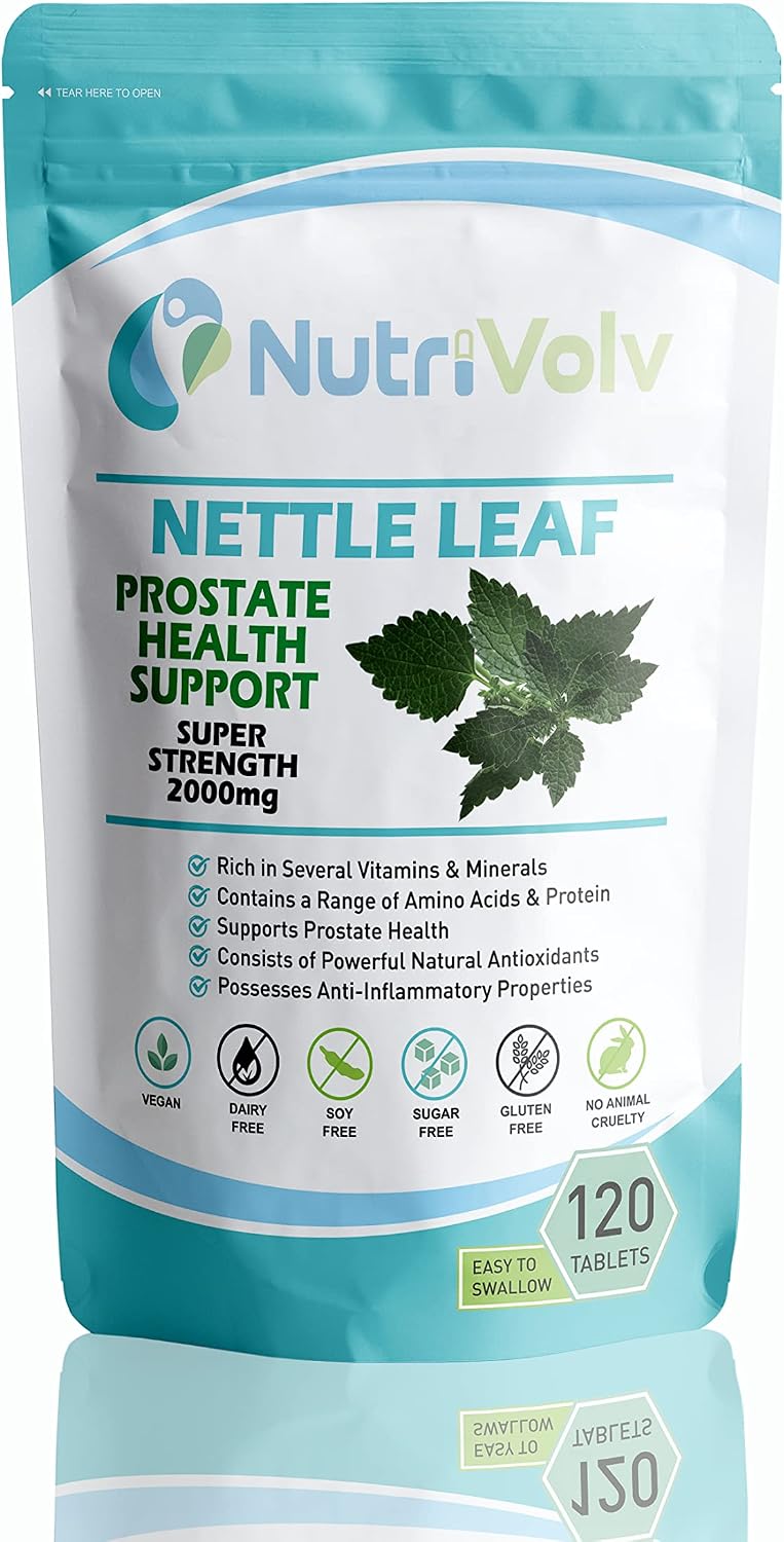 Nettle Leaf Supplement Tablets- Fight Allergy, Reduce Joint Pain, and Improve Prostate Health for Men and Women-- 2000 mg Pack of 120 Pills