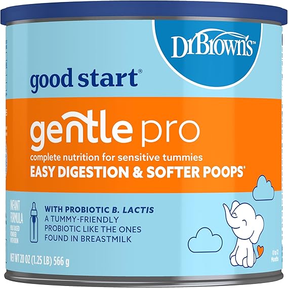 Good Start | Dr. Browns Gentle Pro, Baby Formula Powder, For Sensitive Tummies, Easy Digestion and Softer Poops, Infant Formula with Probiotics, DHA, Non-GMO, 20 Ounce