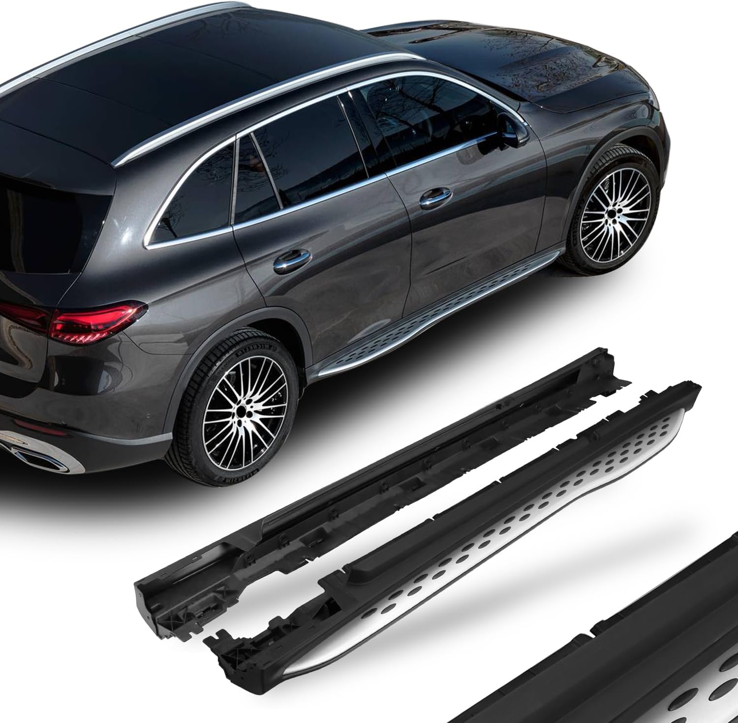600 LBS Running Boards Fit for 2023 2024 2025 Mercedes Benz GLC 300 & 2024 2025 GLC Coupe, No Drilling Required, Side Steps Nerf Bar Accessories