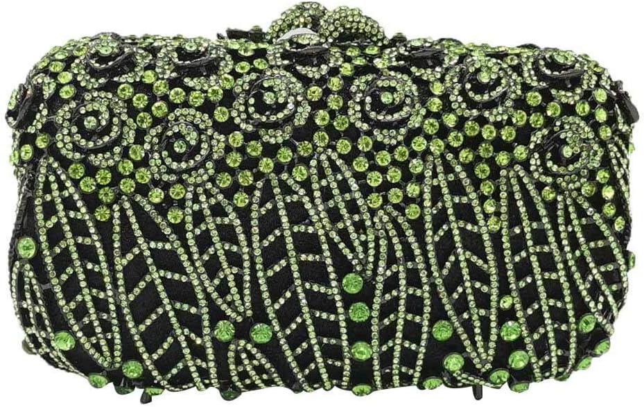 Boutique De FGG Flower Clutch Purse for Women Crystal Clutch Evening Bags Formal Party Rhinestone Purses and Handbags,Mini