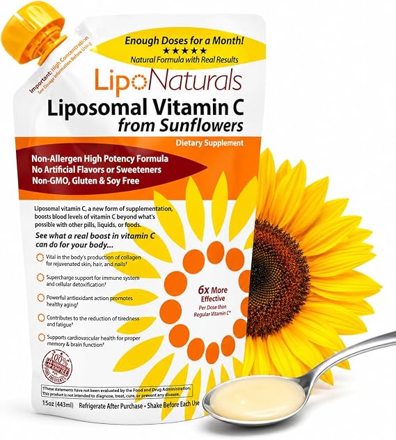 Lipo Naturals Liposomal Vitamin C, Europe+USA Sourced, No Soy