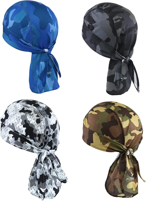 Cooling Helmet Liners - Do Rag Skull Caps for Men - Cooling Head Wraps, Hard Hat Liner - Motorcycle Pirate Bandana