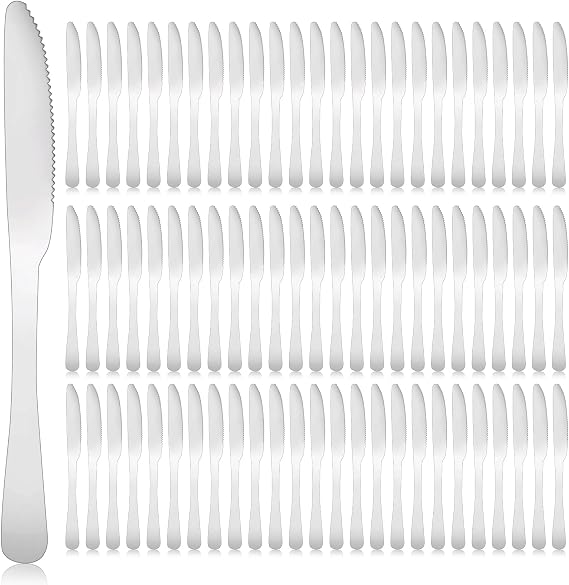 YEXEXINM 160-Piece Stainless Steel Dinner Knife Set: 8.7 Inch Serrated Table Knives, Perfect for Home, Restaurant, and Large Gatherings