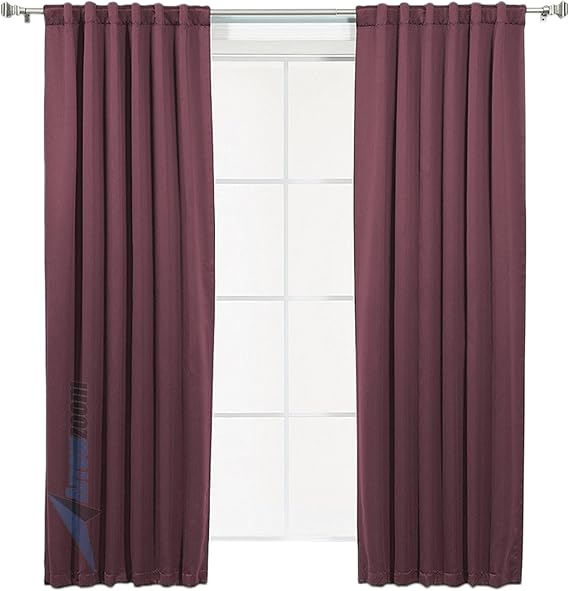 Arrowzoom 1-Pack Blackout Acoustic Curtain 51x106 in Burgundy AZ1145