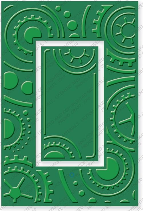Cuttlebug Provo Craft Plus A2 Embossing Folder, Cogs and Wheels