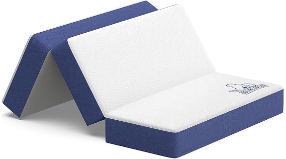 Folding Mattress single 6 Inch Height 90x190x15cm | Foldable Single Size Memory Foam Mattress, 3 Fold Easy Storage With Washable Cover for Travel, Camping, Caravans, Guest Bed