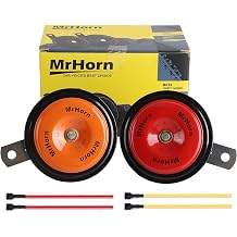 【2 pack】Disc Horn High Universal Electric Horn - 110db-12V loud - Compatible with Passenger Car, Commercial/Off-Road Vehicle, ATVs, Scooter, Dirt/Pocket Bikes, Motorcycles & More,