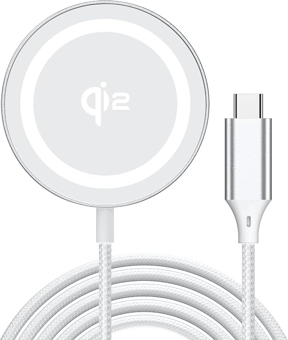 Yootech for Mag-Safe Charger, Qi2 15W Fast Wireless Charging Pad | Qi2 Certified Magnetic Charging Compatible with iPhone 17/17 Pro/17 Pro Max/Air/16/15/14/13/12 Series(No Adapter)(Silver)