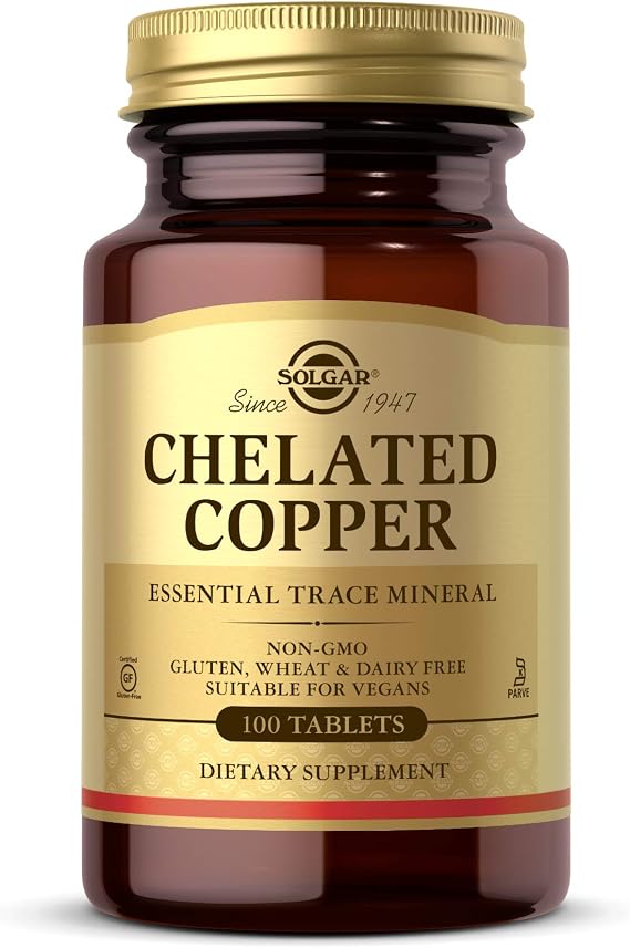 Solgar Chelated Copper, 100 Tablets - Essential for Collagen Formation