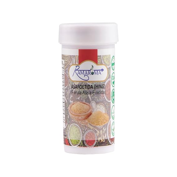 Ramaroma Asafetida (Hing) Ground 0.35oz (10g) ~ All Natural | Salt Free | Vegan | Non-GMO | Asafoetida Indian Spice | Best for Onion Garlic Substitute