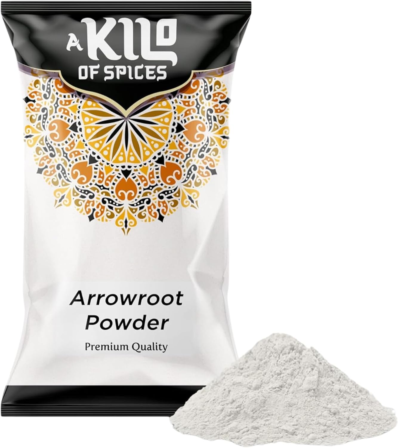 A Kilo of Spices | Premium Arrowroot Powder 1 Kg - Finely Ground Arrowroot Flour for Cooking & Skincare, Gluten-Free - Natural Thickener & Skin Soother