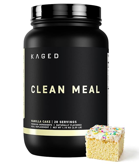 Kaged Clean Meal Powder | Vanilla Cake | Meal Replacement Shake | Whey Protein Isolate | Clean Carbs, MCT Oil Fats, Organic Vitamins and Minerals | Supplements for Men & Women | 20 Servings