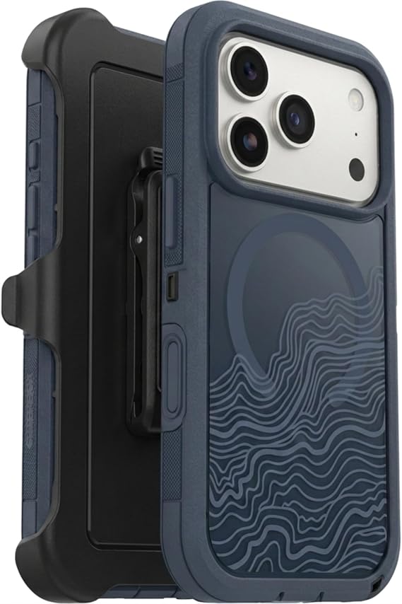 OtterBox iPhone 17 Pro (Only) - Defender Series XT Case - Offgrid (Blue) - Includes Holster Clip Kickstand - Snaps on MagSafe - Tough - Rugged & Durable