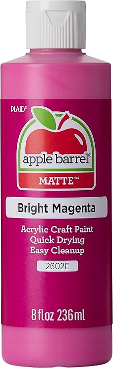 Apple Barrel Acrylic Paint in Assorted Colors (8 oz), K2602 Bright Magenta-Pack of 1