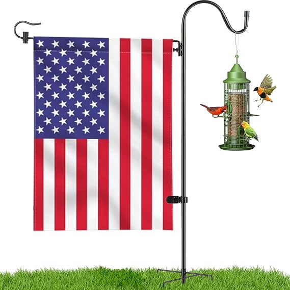 Camii Heavy Duty Shepherds Hook, 50in Garden Flag Pole Holder