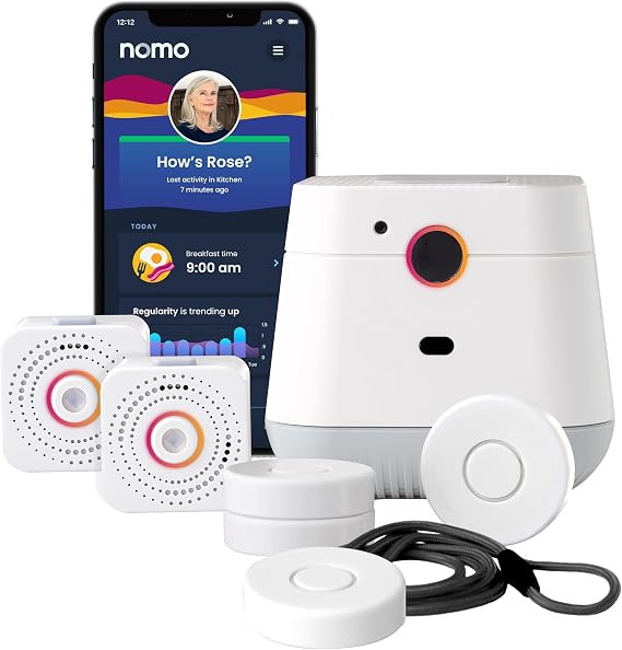 Nomo Medical Alert System with Fall Detection for Seniors at Home | WiFi Enabled, 911 Emergency Calling, Daily Activity Monitoring, 2-Way Voice, 60-Day Trial, Monthly Subscription
