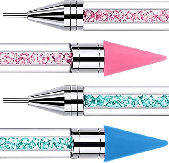 2 PCS Diamond Art Pens, No Wax Needed Self-Stick Drill Pens for DIY Crafts Painting, Cross-Stitch, Nail Art (Pink+Blue)