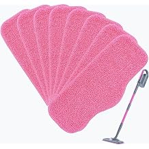 Steam Mop Pads Compatible with Schenley Steam Mop Cleaner and Dupray Neat Steam Cleaner - Washable Reusable Wet & Dry Cleaning - Microfiber Mop Pad Refill for Multi-Surface Floor -8 Pack (Pink)