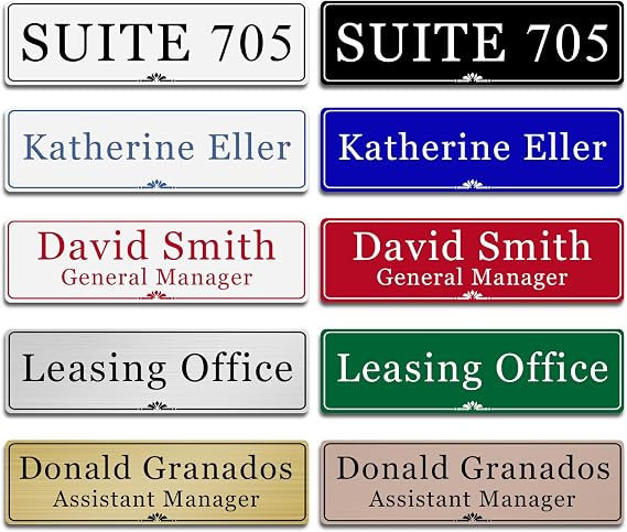 SINYUDUN Custom Elegant Office Engraved Name Plate for Doors or Wall Sign
