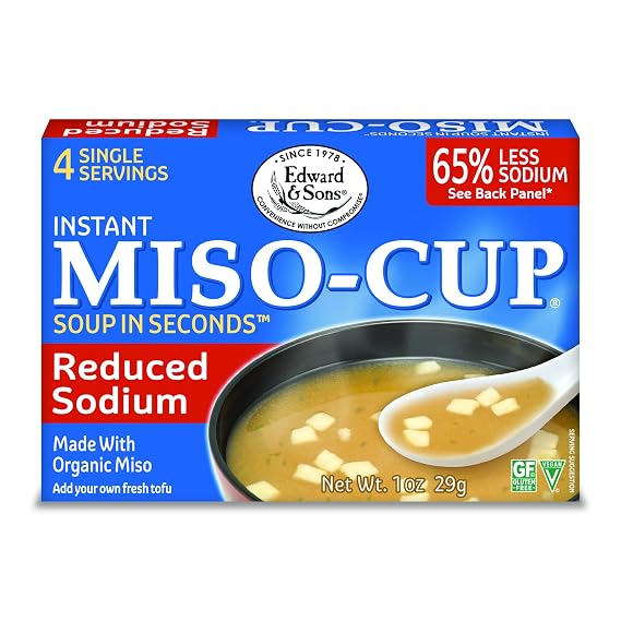Edward & Sons Reduced Sodium Original Instant Miso-Cup - 1 Oz (Pack of 12)