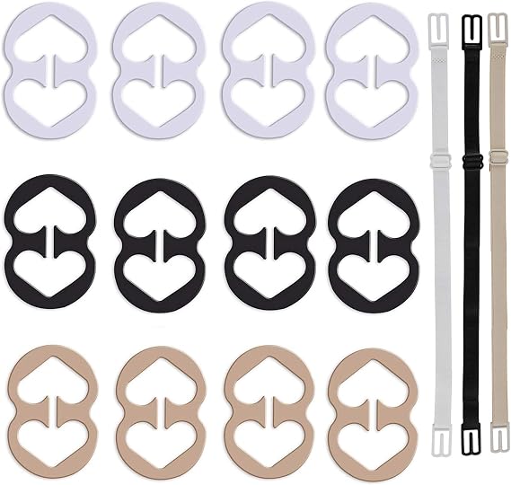 W-Plus Bra Strap Clips, Bra Clips to Make Racerback, Bra Strap Holders for Slip, Bra Strap Holder - Conceal Hide Straps - Cleavage Control