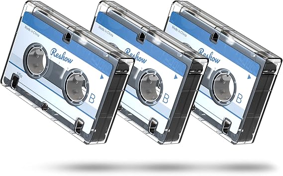 Reshow Dictating Microcassette - Micro Cassette Tapes Blank for Recording MC-60 Minutes Suited for Lectures and Seminars -3 Pack