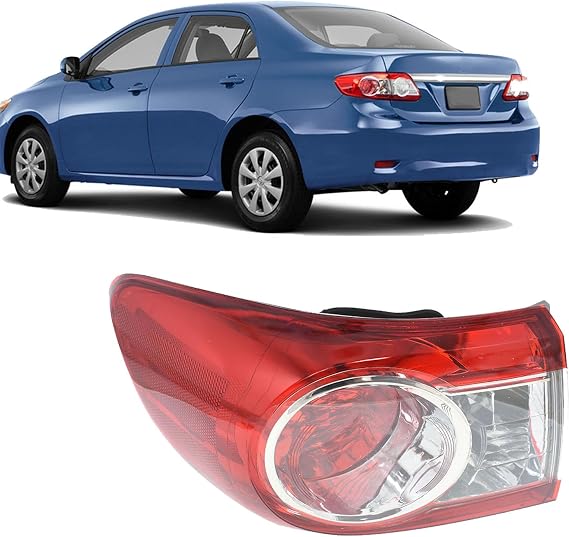 Silscvtt Driver Side Rear Brake Tail Light Assembly Replacement for 2011-2013 Toyota Corolla Left Tail Lamp 8156002580 TO2804111