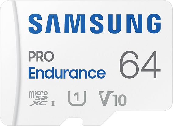 Samsung PRO Endurance 64GB microSDXC UHS-I U1 100MB/s Video Monitoring Memory Card with Adapter (MB-MJ64KA)