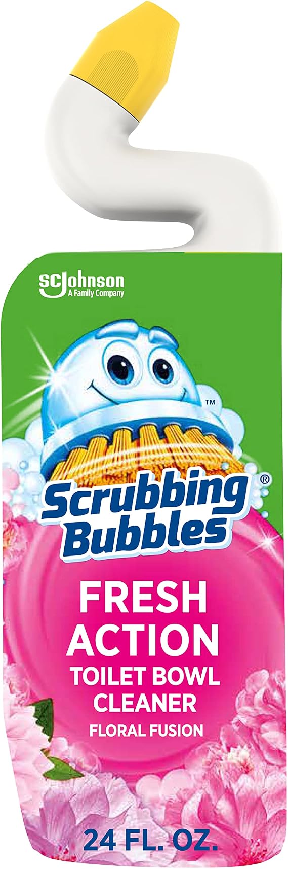 Scrubbing Bubbles Toilet Bowl Cleaning Gel, Non-Bleach Bathroom Cleaner, Gets Rid of Limescale and Hard Water + Rust Stains, Floral Fusion Scent, 24oz