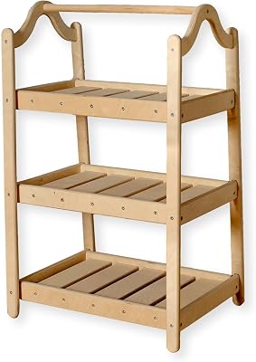 Montessori Clothing Rack and Wardrobe Set | Premium Kids Wood Furniture | Toddler Wardrobe Set | Toddler Wardrobe and Dress Up Station | Child Room Clothing Organizer Clothes Cabinet