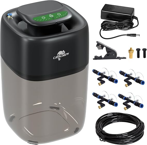 10L Reptile Mister Fogger with Timer, 4 Nozzles, High Pressure Automatic Misting System for Reptile Tank, Terrarium Humidifier for Reptiles, Amphibians & Plants