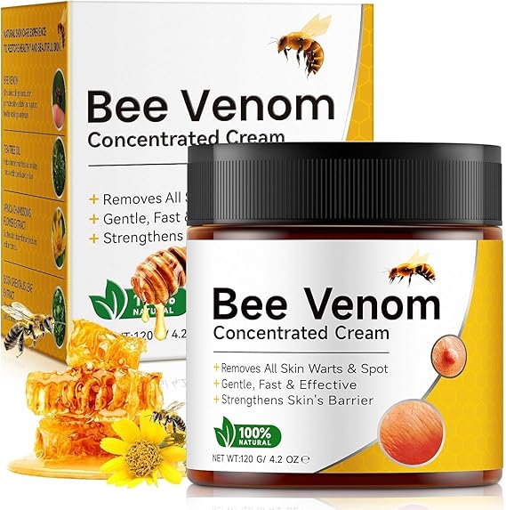 Bee Venom Cream 120g - Wart & Skin Tag Remover, Bee Venom Skin Treatment Cream to Reduce Blemishes, Firm Skin and Minimize Wrinkles, Collagen