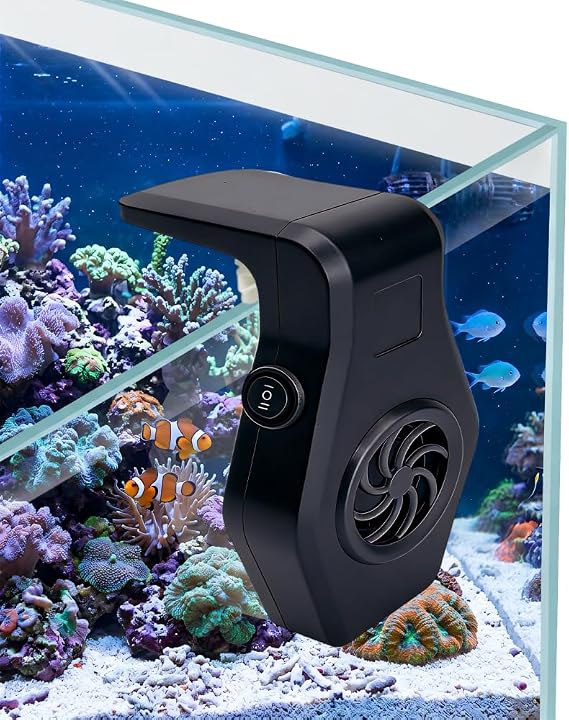 Aquarium Chiller Fan, 2 Speed Adjustable Fish Tank Cooling Fan Mini Quiet Aquarium Cooler Fan for Freshwater and Saltwater Tanks