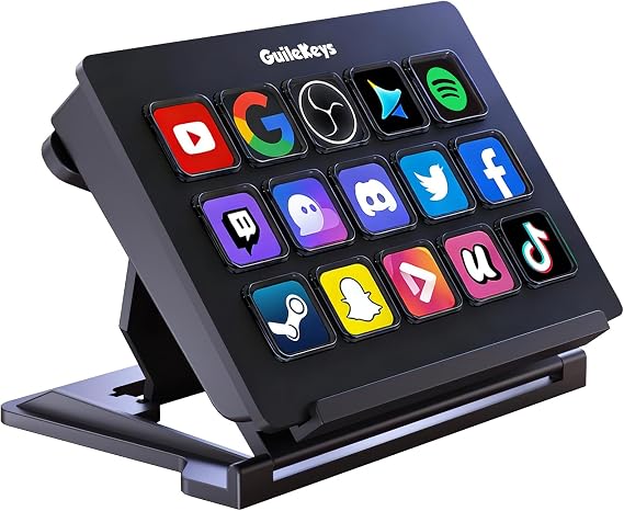 Stream Controller Deck with 15 Scissor Keys,Streamers Macro Keyboard