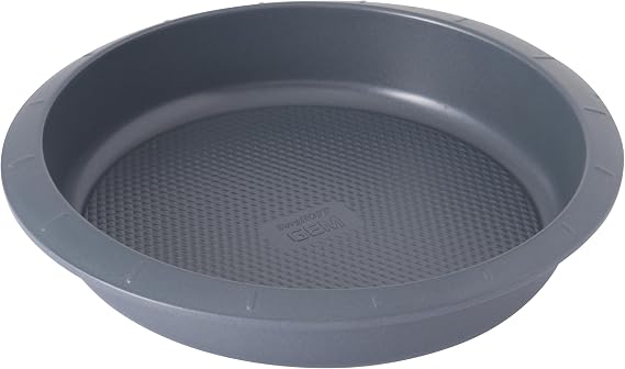 Berghoff Gem 3990010 Round Carbon Steel Cake Pan, Nonstick Baking Mould | Ferno Green Non Toxic Grey Baking Pan with Grid Lines for Easy Portioning, Oven Safe, Easy Release Bakeware, 1 Pc(s)