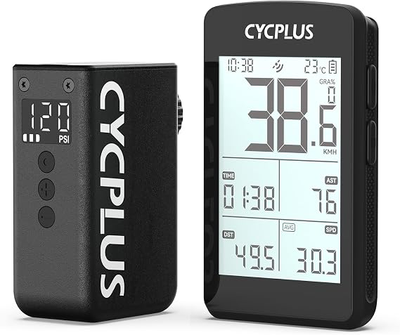 CYCPLUS Bike Pump AS2PRO + GPS Bike Computer M3