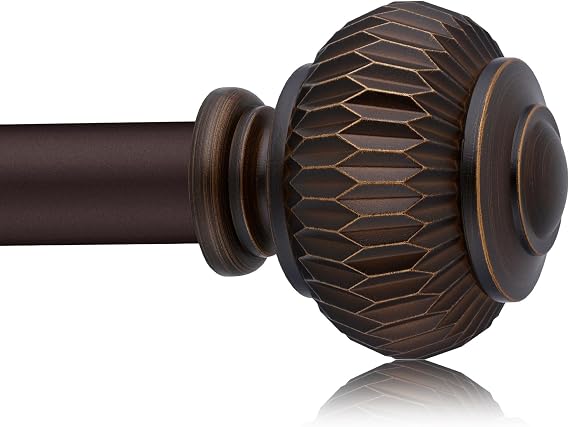 Bronze Curtain Rods for Windows 66 to 120 Inches 1 Inch Adjustable