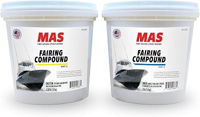 MAS Epoxies Fairing Compound, Pre-Filled Epoxy Fairing Compound for Fiberglass, Wood, and Marine Repair, Easy Sanding, Non-Sag, Smooth Texture, Body Filler Alternative for Boat Surfaces 1 Gallon Kit