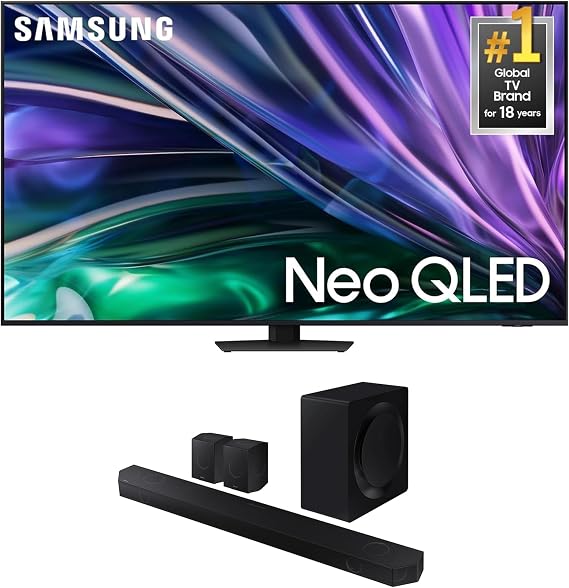 Samsung QN75QN85DBFXZA 75 Inch Neo QLED 4K Smart TV with Dolby Atmos with a Samsung HW-Q990D 11.1.4ch Soundbar with True Dolby Atmos Sound (2024)