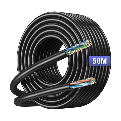 Cat6 LAN Cable Network Cable 50 m UTP 26AWG 500MHz - Cable Roll for Cabling Office & Gaming Cat.6