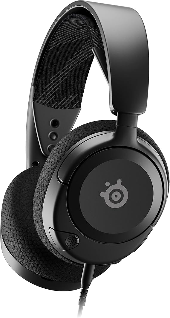 SteelSeries 61606 Arctis Nova 1 Gaming Headphones, Wired, Sealed Type, Compatible with PC, PS5, PS4, Switch, Bi-Directional Microphone, Noise Canceling, Space Audio, Hi-Fi Sound, Adjustable, Black