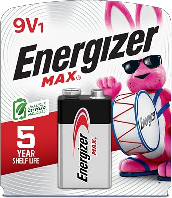 Energizer MAX 9V Battery 1 Pack, 9 Volt Alkaline Batteries